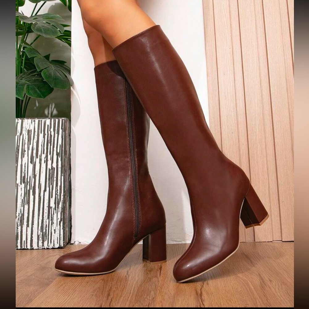Brown Heel High Boots